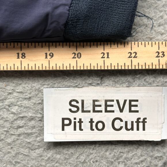 LL Bean Fleece Lined Insulated Warm Up Jacket Mens XL 0 UF49 Navy Full Zip - Picture 6 of 10